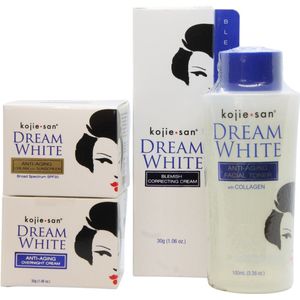 Kojie San Dream White voordeelpakket met dag- en nacht crème, toner en blemish crème