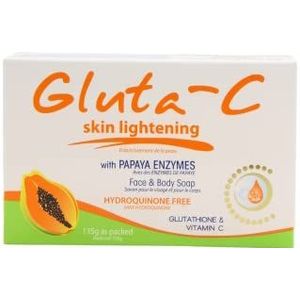 Gluta C Intense Whitening Soap - Papaya Whitening Soap - Papaya Zeep Geschikt voor Gezicht en Lichaamsverzorging, Bleken van de huid, Freckles, Removal van Acne Scars