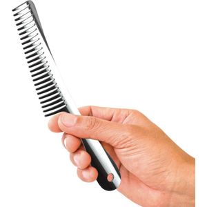 Metalen haar kam 3D gelaserd uit een buis ( rechts handig ). Hoogglans gepolijst RVS, metaal. Perfect mannen cadeau, Baard kam, Kapperskam, Kammen, Haarkam, Hoofdkam, luxe design Maarten Baptist.