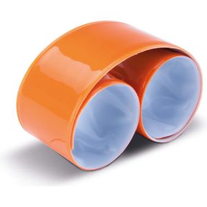 KI0334 KiMood Reflecterende snap/slap warp armband 32 x 3cm – Oranje