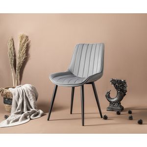 Swiss Homes® | Luxe Venus Eetkamerstoelen | Space Gray - Set van 4 | Space Gray - Grijs / Grijze - Fluweel - Velvet stoel - Eetkamerstoel - Kuipstoel - Industriële - Woonkamerstoelen | Nieuw Collectie!