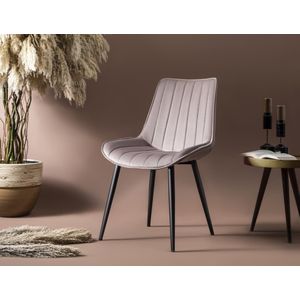 Swiss Homes® | Luxe Venus Eetkamerstoelen | Capuccino - Set van 4 | Capuccino (Licht Beige) - Fluweel - Velvet stoel - Eetkamerstoel - Kuipstoel - Industriële - Woonkamerstoelen | Nieuw Collectie!