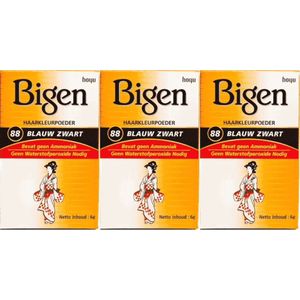 Bigen Hair Powder - 88 Blauw Zwart - Voordeelverpakking 3 Stuks