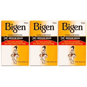 Bigen Hair Powder - 56 Rich Medium Brown - Voordeelverpakking 3 Stuks