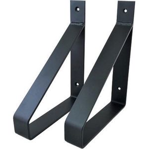 Industriële Plankdragers - Staal - Mat Zwart - 20 cm - muurbeugel - metaal - plankendrager