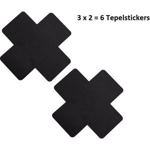 Nipple Cover Tepelcover Zwart Kruis Multipack Tepel cover