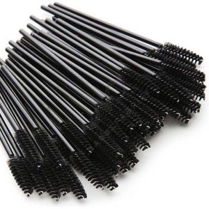25 Wegwerp Make-Up, Mascara En Wimper Borsteltjes Met Zwarte Top