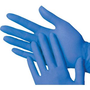 Wegwerp Handschoenen - MAAT S - Nitril - Extra Sterk - Poedervrij - Latex Vrij - Blauw - 100 STUKS