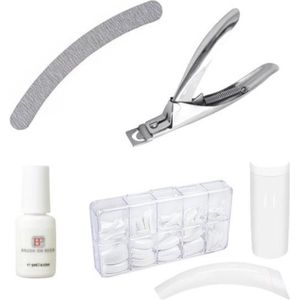 Kunstnagel Set French Wit Luxor - Complete Nageltips Kit