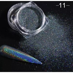 Holografische Glitter Poeder Donker Grijs Zilver Chrome Glitter  - Nail Art – Rhinestones
