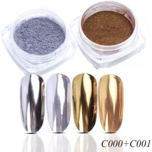 Holografische Glitter Poeder Set Zilver & Goud - Nail Art – Rhinestones - 2 stuks