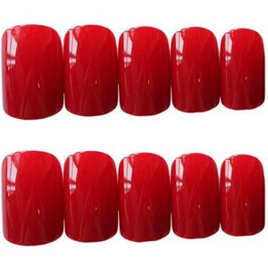 Plaknagels / Nageltips Set Rood - 24 stuks - Kunstnagels met plakstrips - Nail Art Tips Acrylnagels & Gelnagels - Nepnagels Set