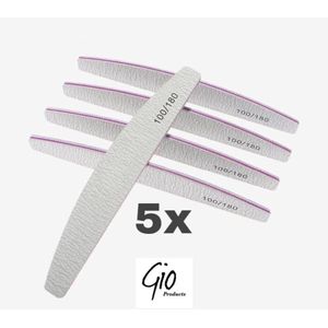 Nagelvijl Zebra vijl Moon 100/180 GIT - 5 Stuks - Grof / Zachte Vijl - High Quality - Professionele markt