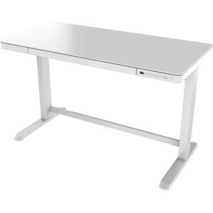 Euroseats Elektrisch Verstelbaar Bureau - Thuiswerkplek - 120x60 cm - Glas Wit