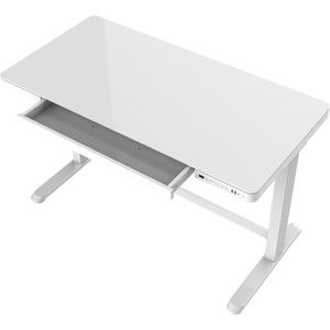 Euroseats Elektrisch Verstelbaar Bureau - Thuiswerkplek - 120x60 cm - Glas Wit