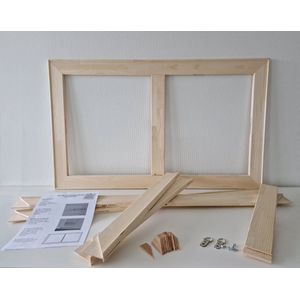Brede opspanlatten voor schilderscanvas Spielat 65mm met verstevigingslat 50x150cm Houten spanlatten met tussenlat voor Spanraam-Spieraam zonder doek Houtenframe voor schildersdoek, canvas of stof. Inclusief ophangbeugels