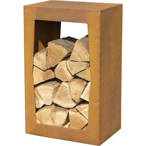 Houtopslag Woodbox Cortenstaal 80x50x35cm