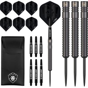 KOTO Sting Black PVD 90% Tungsten Darts, 23 Gram Steeltip Dartpijlen Van 90% Wolfraam, Professionele Stalen Punt DartSet Met 3 Pijlen en 6 Shafts, Met Dart Wallet