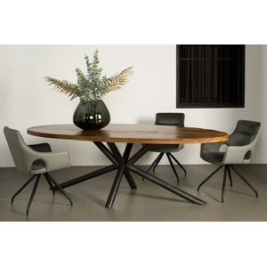 Towerr Living eettafel Selva ovaal 220x100x77 cm bruin mangohout