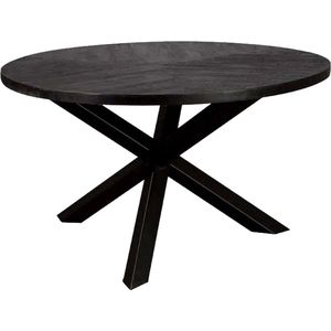 Tower Living eettafel Viola black rond mangohout