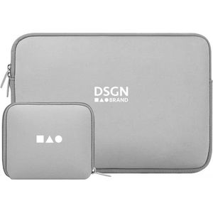 DSGN SOFTSHELL - Laptophoes 13 inch - Apple MacBook Air Pro 13.3-14 inch - Laptop Sleeve Hoes Case - Etui - Waterdicht - Neoprene - Zilvergrijs - Grijs