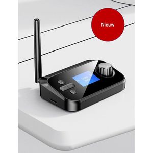 Bluetoolz® | BT-C41 CE | 3 in 1 Multifunctionele Bluetooth zender - ontvanger met Bluetooth 5.0 | 10m bereik | USB-C voeding | Overzichtelijk display | AUX/COAXIALE/OPTISCH | eenvoudige bediening | MP3 - koppelt rechtstreeks met BT hoorapparaten