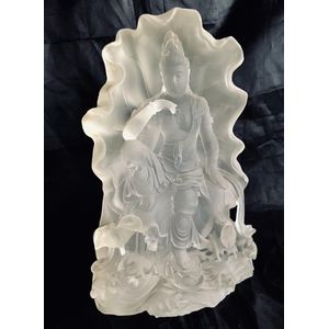Kwan Yin, ook wel Quan Yin Guanyin of Kannon Boeddha Guan Yin voor Lotus blad wit mat Licht doorlatendeZeer geschikt om op een led-licht houder te plaatsen