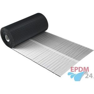 Aluminium loodvervanger zelfklevend 30 cm x 5 meter - antraciet geribbeld