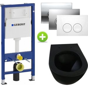 Geberit Toiletset UP100 Brogali Design Jet Flush Rim Free MAT ZWART