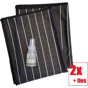 Ramenset - Raamdoeken - Microvezel glasdoeken - Droogdoek- Microvezeldoek - Zeem - Droogdoek - Keukendoek - Wonderdoek - Streeploos schoonmaken - 2 STUKS ZWART + Relax Bamboe Concentraat