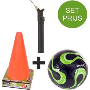 Voetbal Training Set Inclusief Voetbal, Pionnen En Ballenpomp