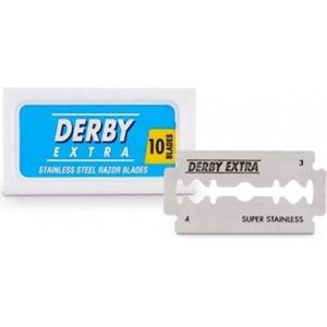 Derby Extra Blue 10 stuks Double Edge Blades Shavette Mesjes - voor shavette of safety razor