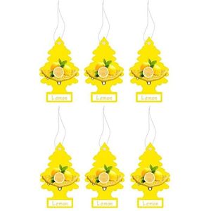Perfume - Luchtverfrisser auto – Lemon – Citroen - 6 stuks Voordeelverpakking - Geurhanger - Geurverfrisser – Geurboom – Wonderboom - Luchtverfrisser Set