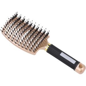 Royaume de la Beauté Detangle Brush Goud | Anti Klit | Zwijnenhaar | Nylon Haarborstel | Krulborstel | Boar | Detangling | Detangler Massage