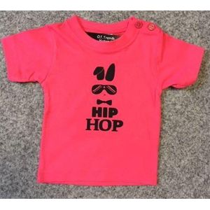 Baby shirt met opdruk '' HIP HOP '' fuchsia maat 68