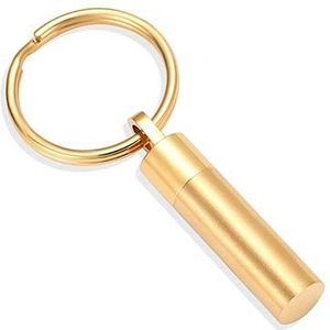 Sleutelhanger - Asbestemming Buisje - Goudkleur - Edelstaal - Discrete Opening