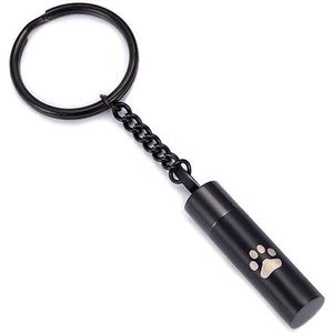 Sleutelhanger - Inktzwart - Edelstaal - Voor Ashouder