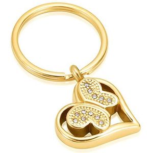 Sleutelhanger - Zirkonia Vlinder - Goudkleur - Edelstaal