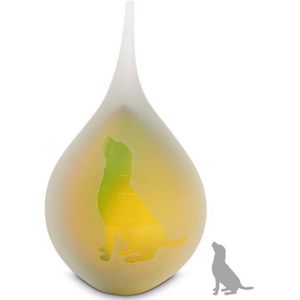 Medium Traan Urn Hond Frosted Geel-Groen (0.28 liter)