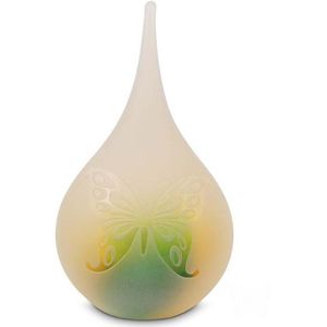 Medium Traan Dieren Urn Vlinder Frosted Goud-Groen (0.28 liter)