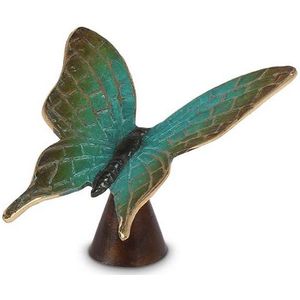 Bronzen Mini Dieren Urn Groene Vlinder, 10.5 cm (0.01 liter)