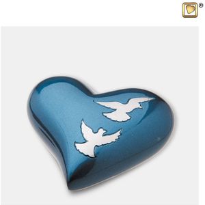 LoveUrns - Nirvana Adieu Hart Urn - Azure - Messing - 0.05 Liter