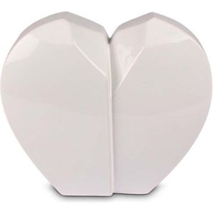 Grote Witte Keramische Gebroken Hart Urn (4.5 liter)