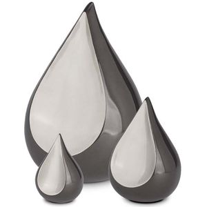 Teardrop Urnen Voordeelset Antraciet - Matzilver (4.15 liter totaal)
