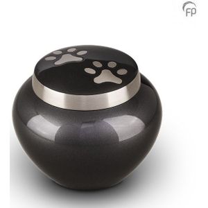 Dieren Urn - Zilverkleurige Pootafdrukken - Messing - Medium (0.7 liter)