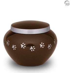 Dieren Urn - Zilverkleurige Pootafdrukjes - Messing - Handgemaakt