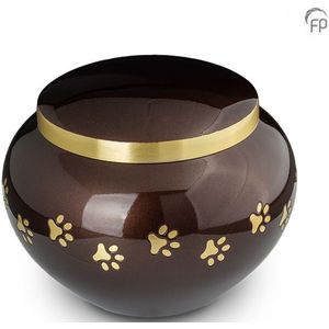 Dieren Urn - Zilverkleurige Pootafdrukjes - Messing - Handgemaakt