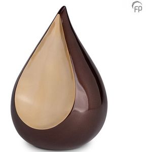 Grote Teardrop Urn Bruin - Beige Inlay (3.3 liter)