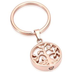 Sleutelhanger met Asbestemming Levensboom Rosekleurig
