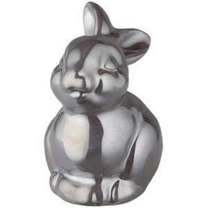 Konijnen Urntje - Antraciet - Hoogglans Porselein - 0.15 Liter